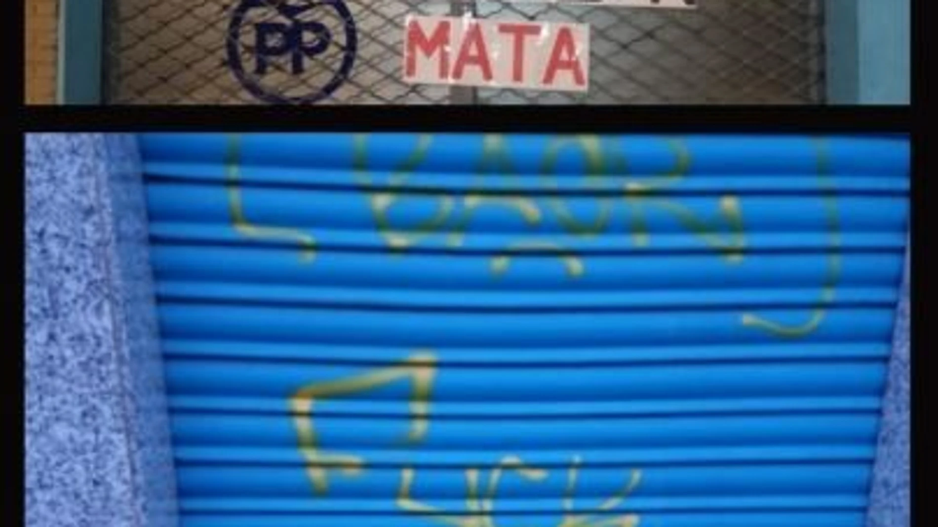 El PP denuncia pintadas a la sede del partido en Moratalaz y Barajas en las que se leen 'vuestra gestión mata'