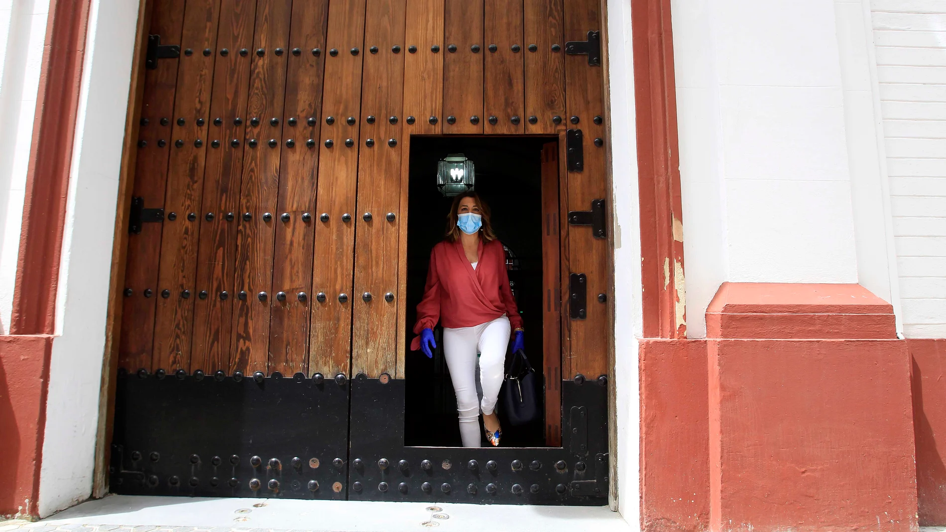 La líder del PSOE andaluz, Susana Díaz, en la sede del partido