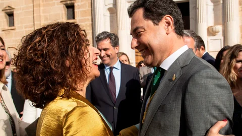 Juanma Moreno y María Jesús Montero, el pasado 28F