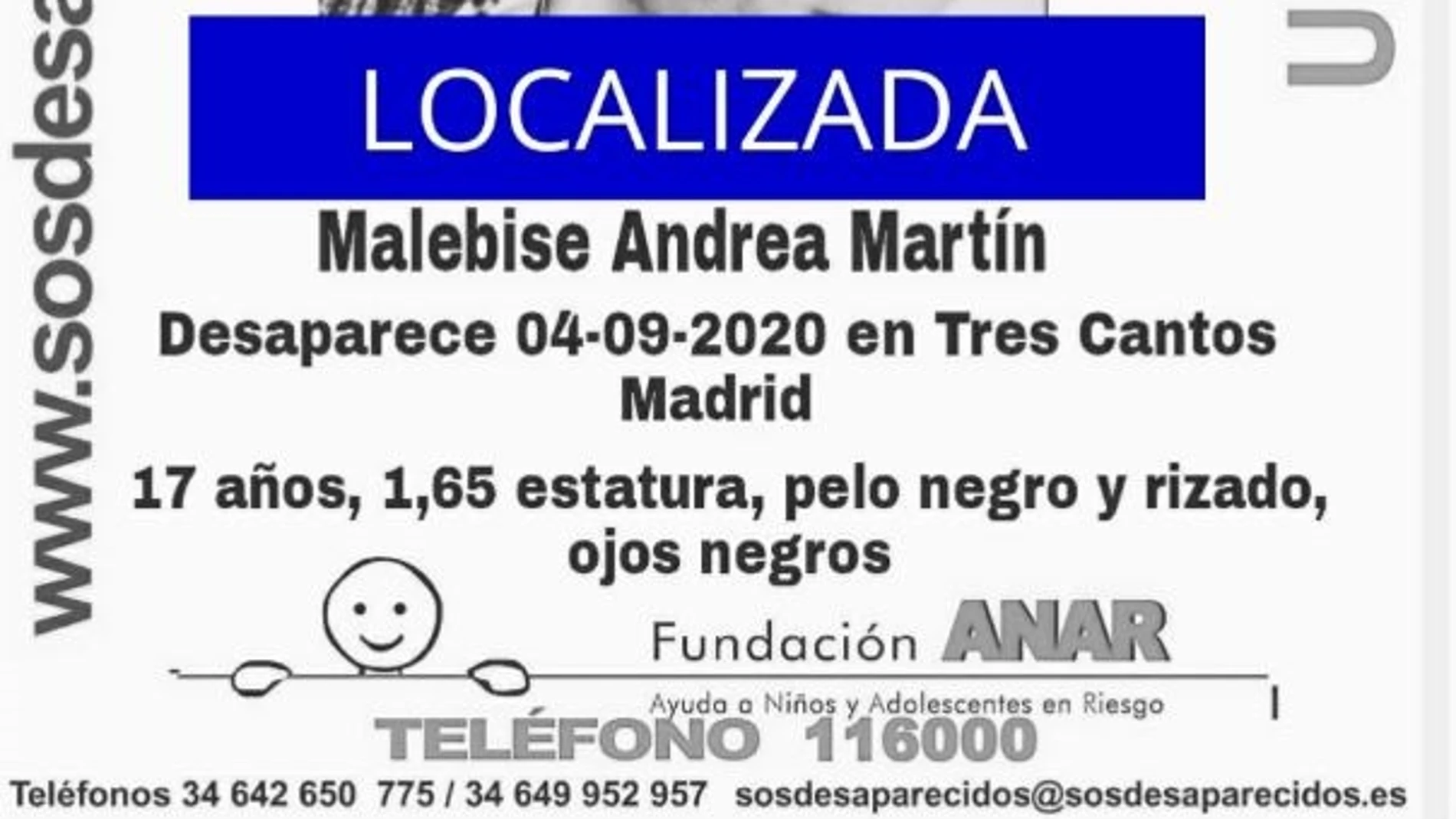 Sucesos.- Localizada en buen estado la menor desaparecida en Tres Cantos (Madrid)