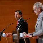 El vicepresidente de la Comunidad de Madrid, Ignacio Aguado y el consejero de Sanidad, Enrique Ruiz Escudero