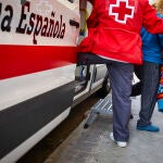 Dispositivo de Cruz Roja de vacunación contra la gripe en Aranjuez (Madrid)