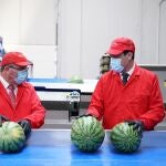 El presidente de la Junta, Juanma Moreno, ha visitado hoy la cooperativa agrícola Vicasol en El Ejido, Almería