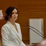 La presidenta en funciones de la Comunidad de Madrid, Isabel Díaz Ayuso, anuncia su plan de inversiones