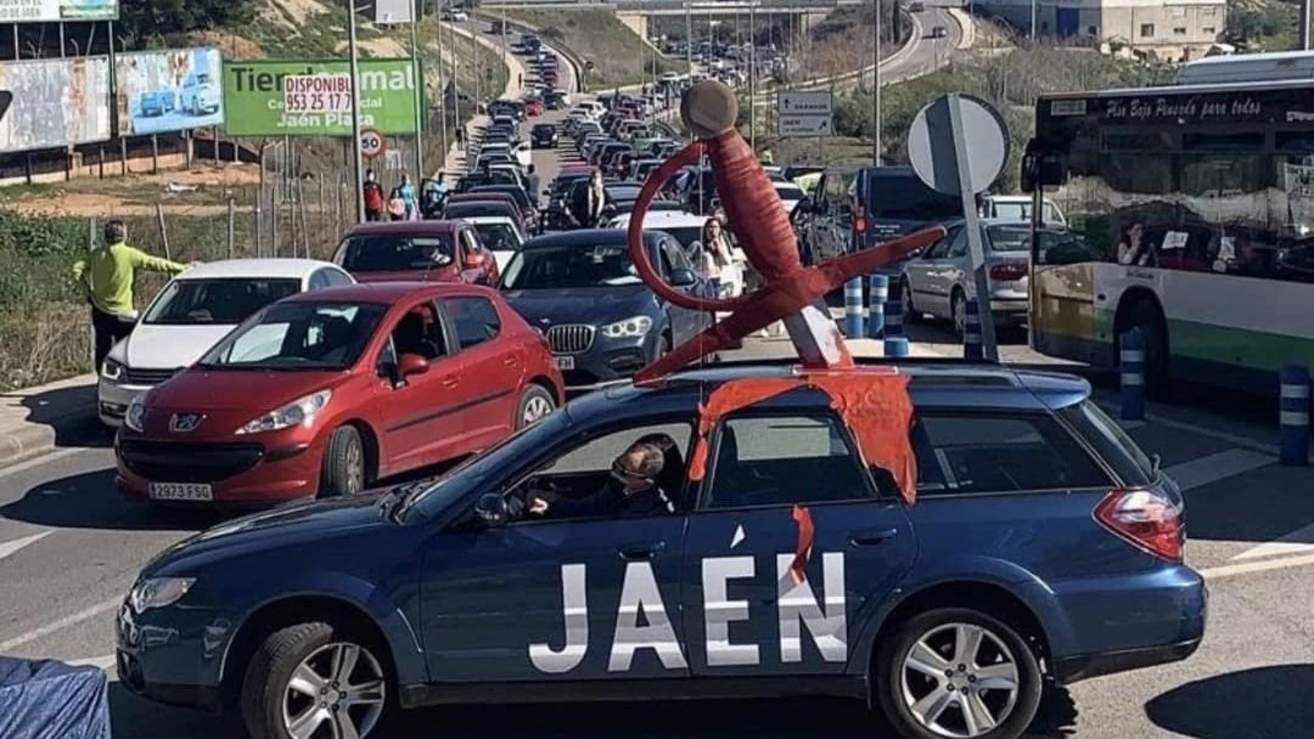 Imagen de una las protestas contra el "ninguneo" de las administraciones a Jaén