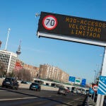 Limitación de velocidad a 70 km/h en la M-30 por alta contaminación