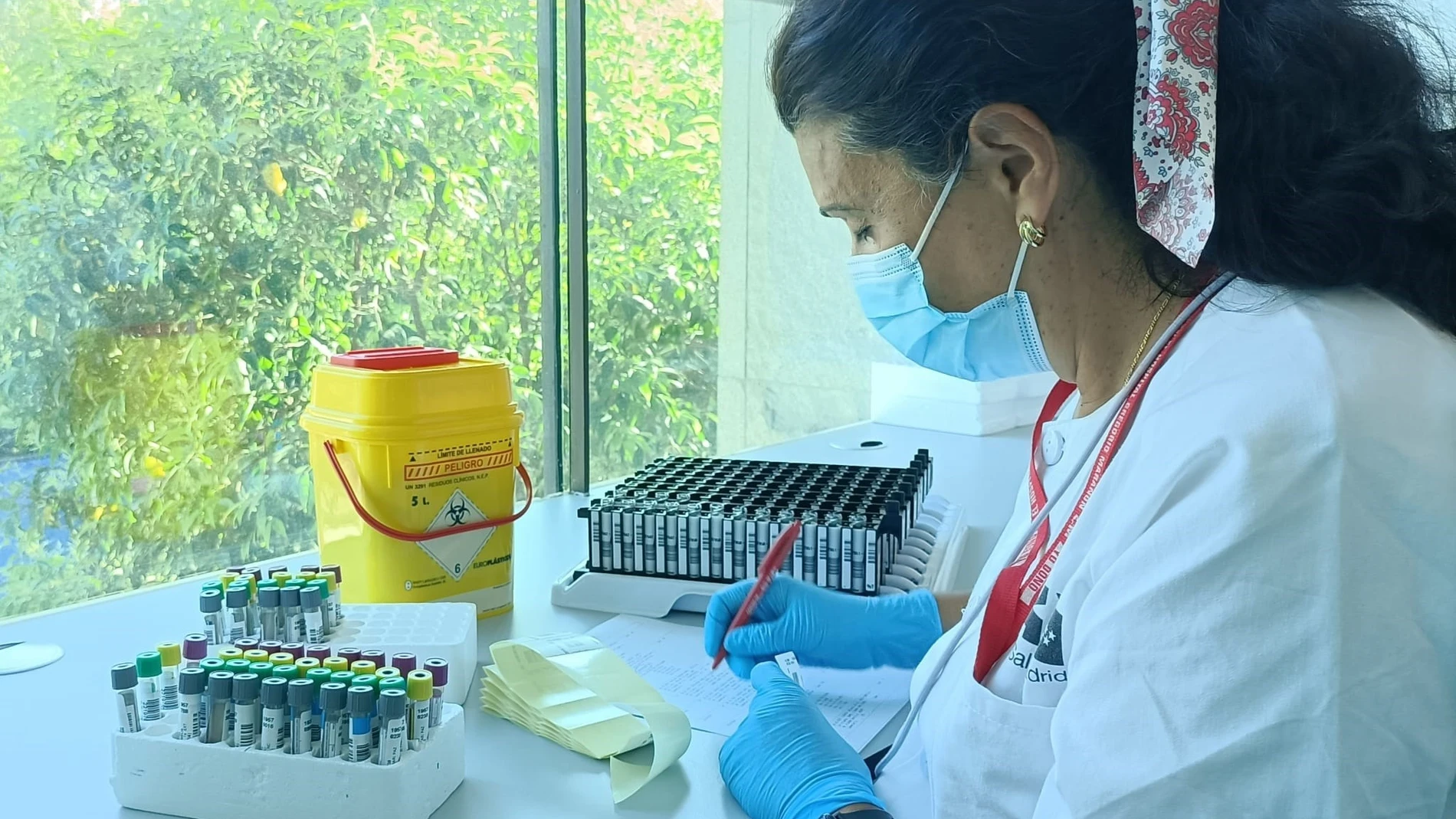 Laboratorio, análisis, viruela del mono