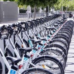 Bicicletas ancladas en Plaza de Castilla