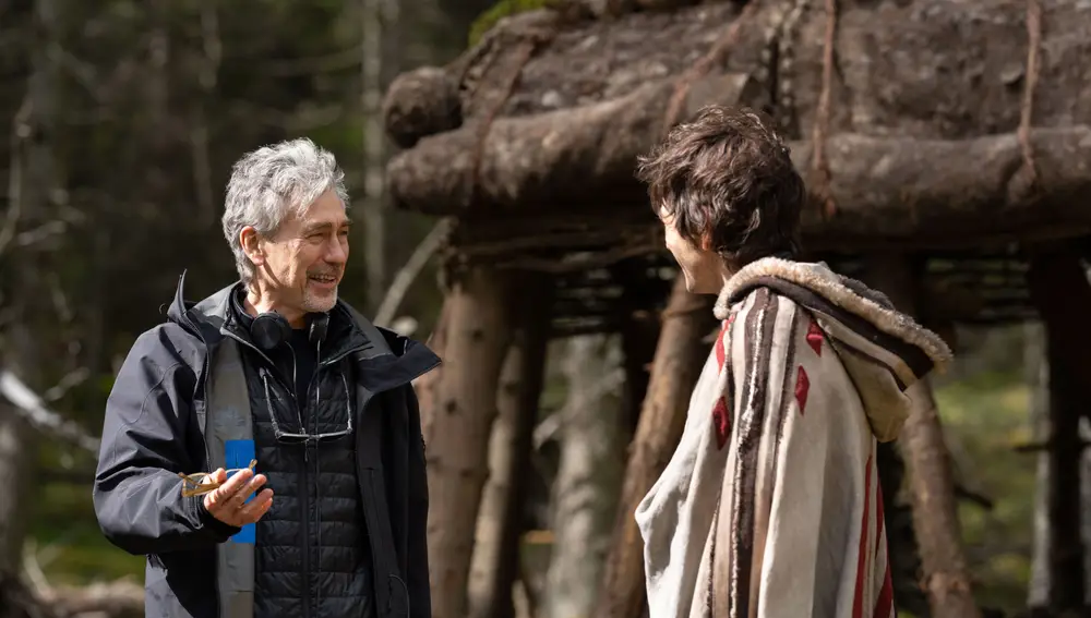 Tony Gilroy and Diego Luna on the set of Lucasfilm's ANDOR, exclusively on Disney+.