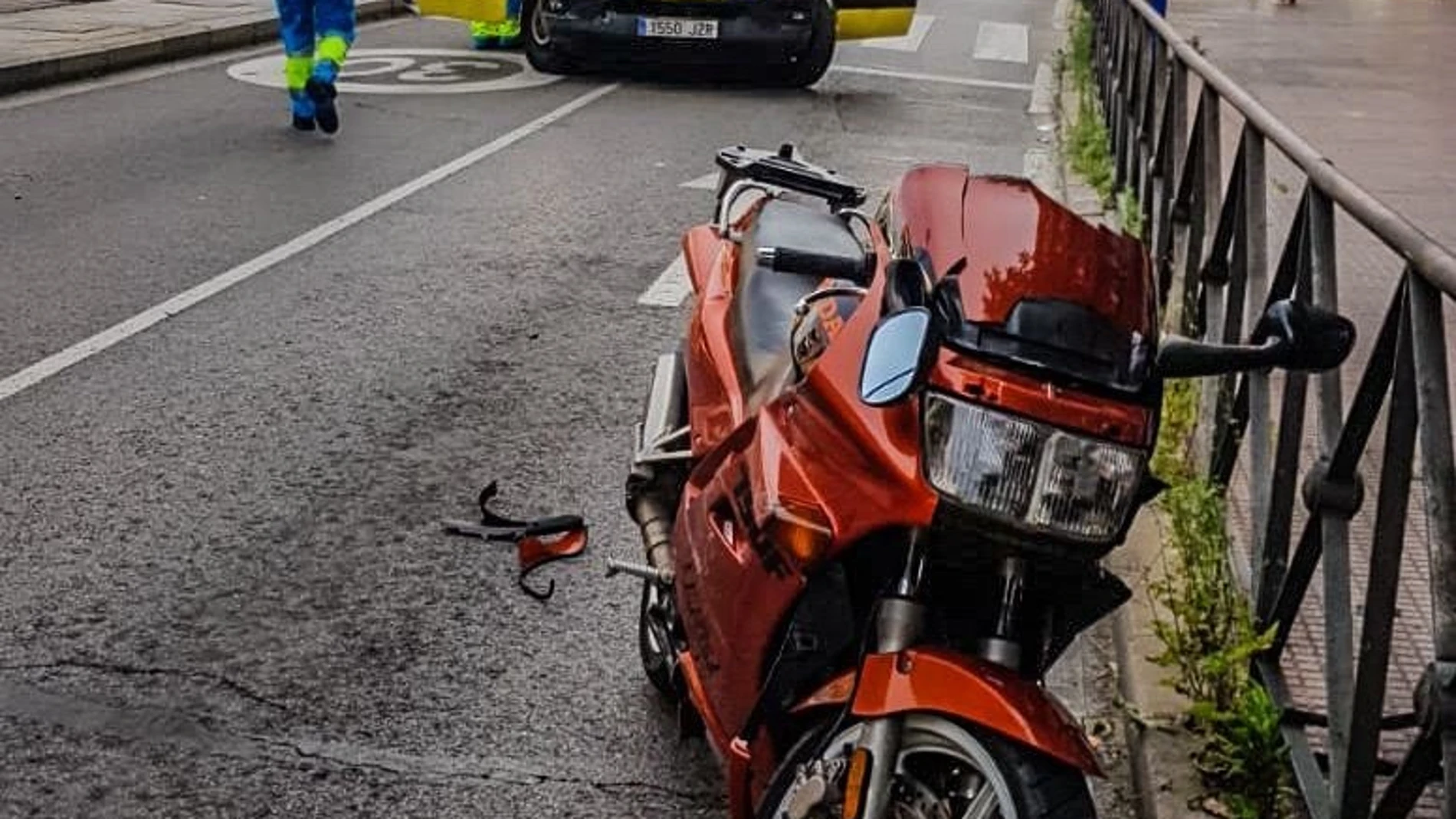 Imagen de archivo de un accidente de motocicleta