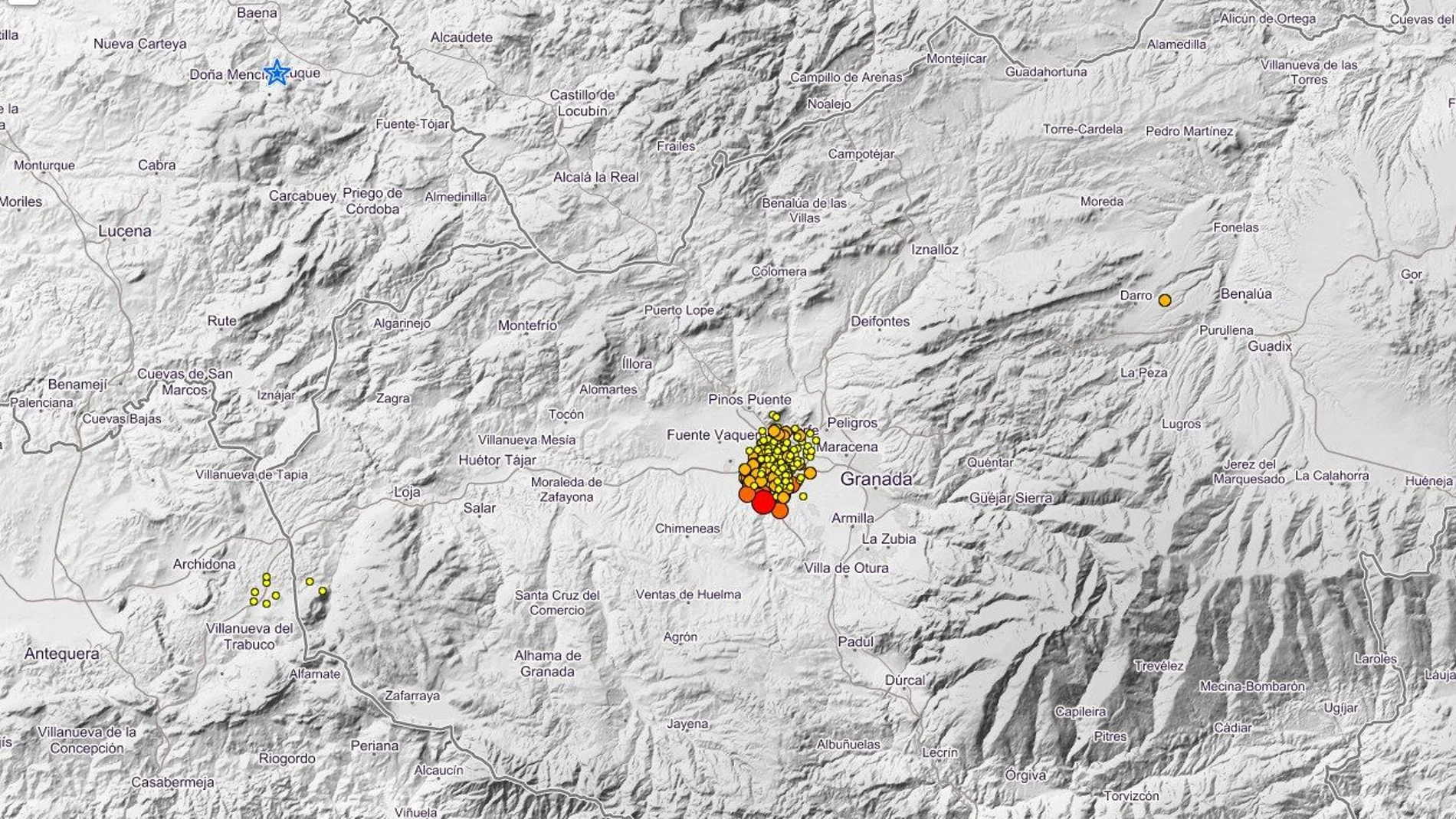 El enjambre sísmico en Granada suma una quincena de seísmos