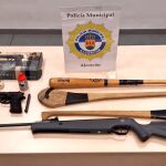Armas intervenidas por la Policía en Alcorcón