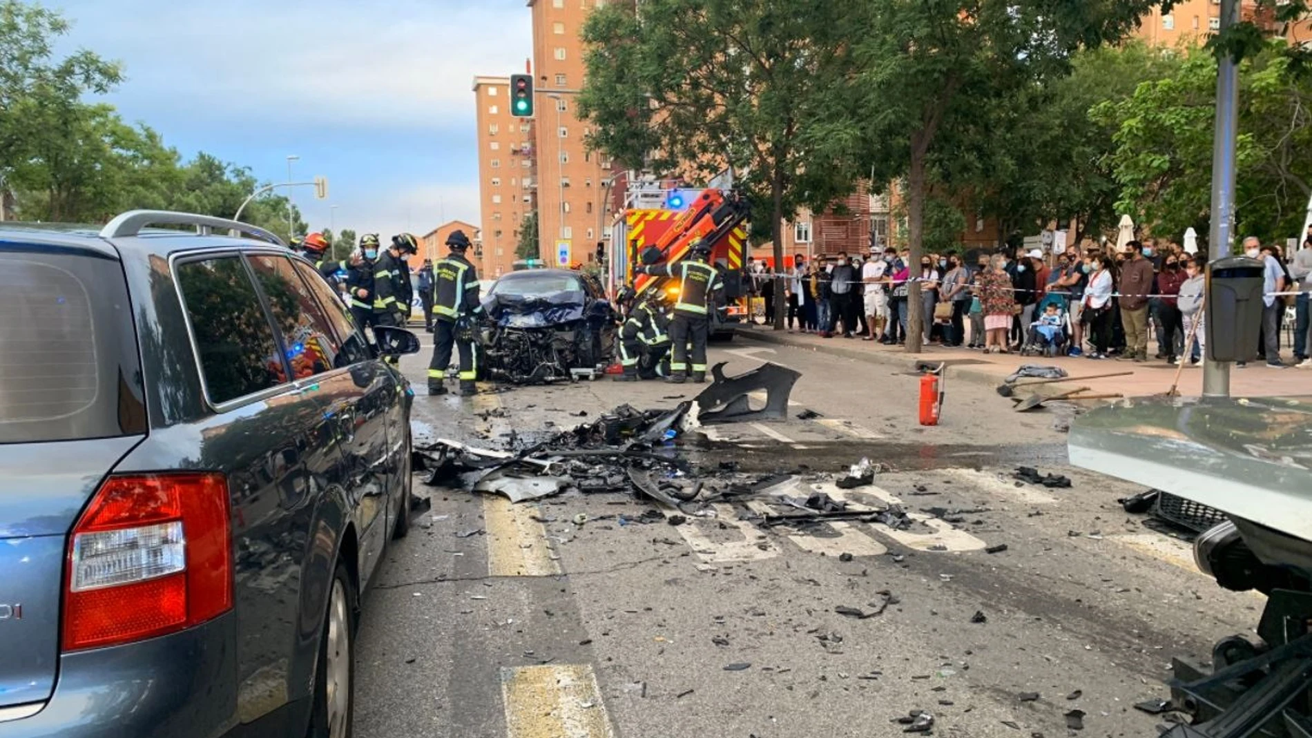Accidente en la Avenida de Entrevías, en Puente de Vallecas