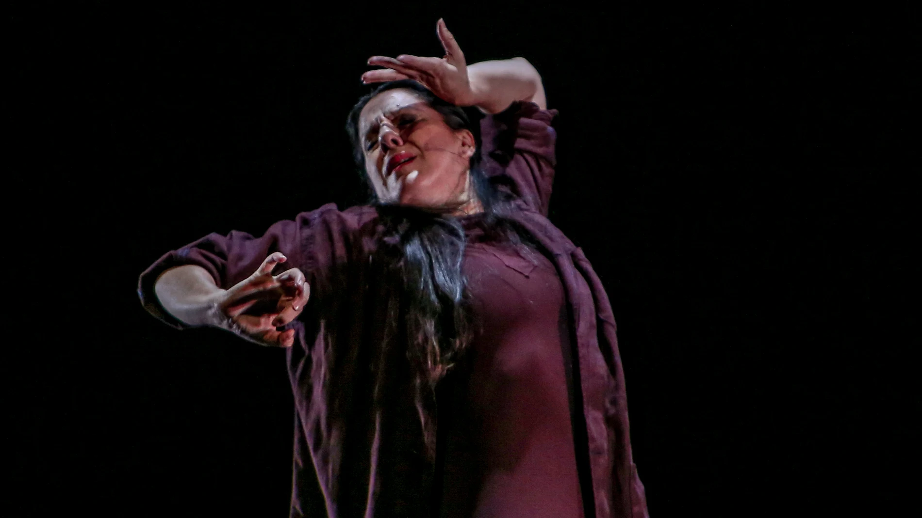 La bailaora y coreógrafa de flamenco María Pagés durante la obra ‘Paraíso de los negros’ en los Teatros del Canal, en Madrid (España), en octubre de 2020