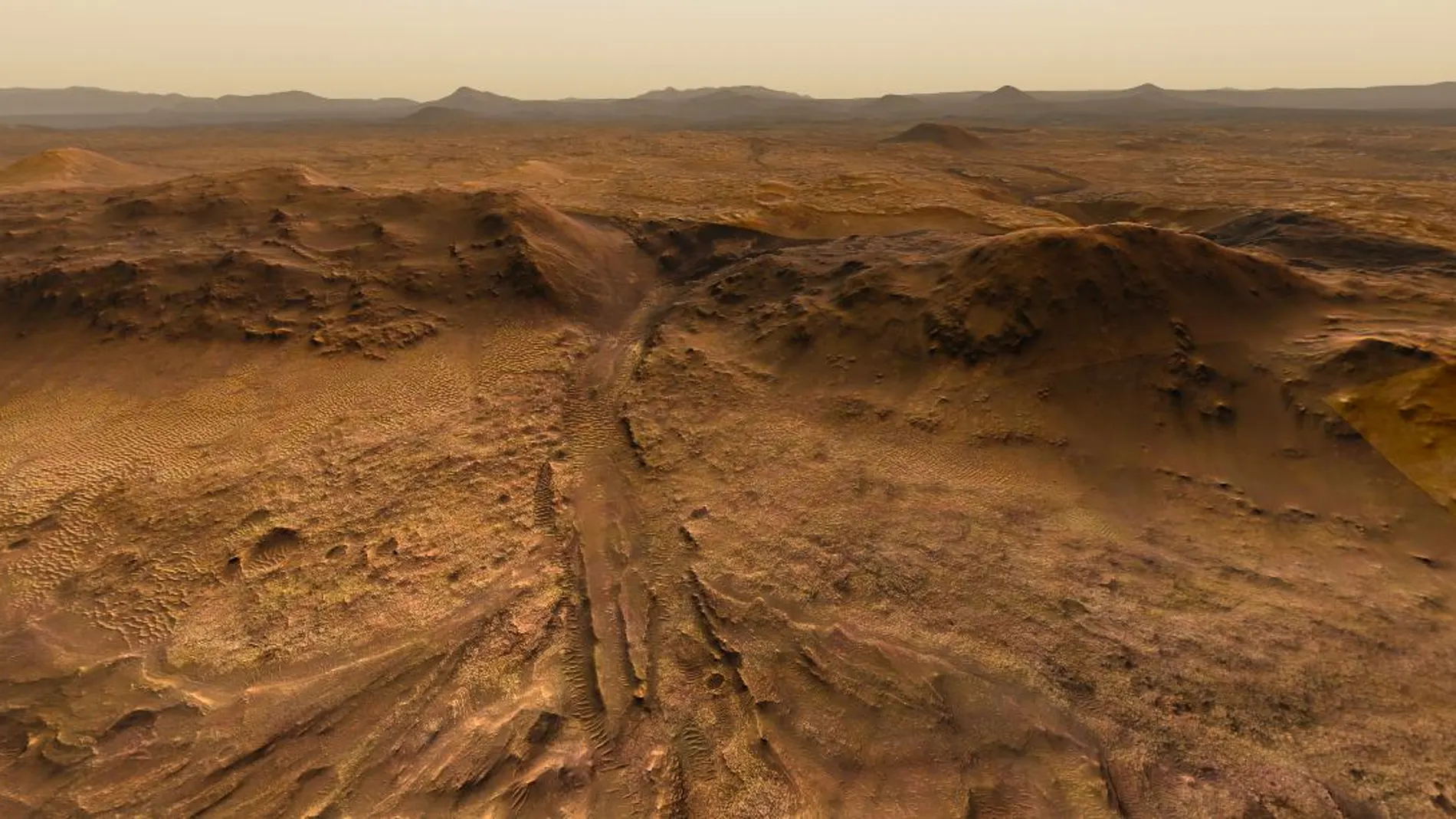 Seguir una ruta jamás explorada por otro humano, el reto de este mapa de Marte.