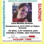 Imagen de la menor desaparecida difundida en redes sociales