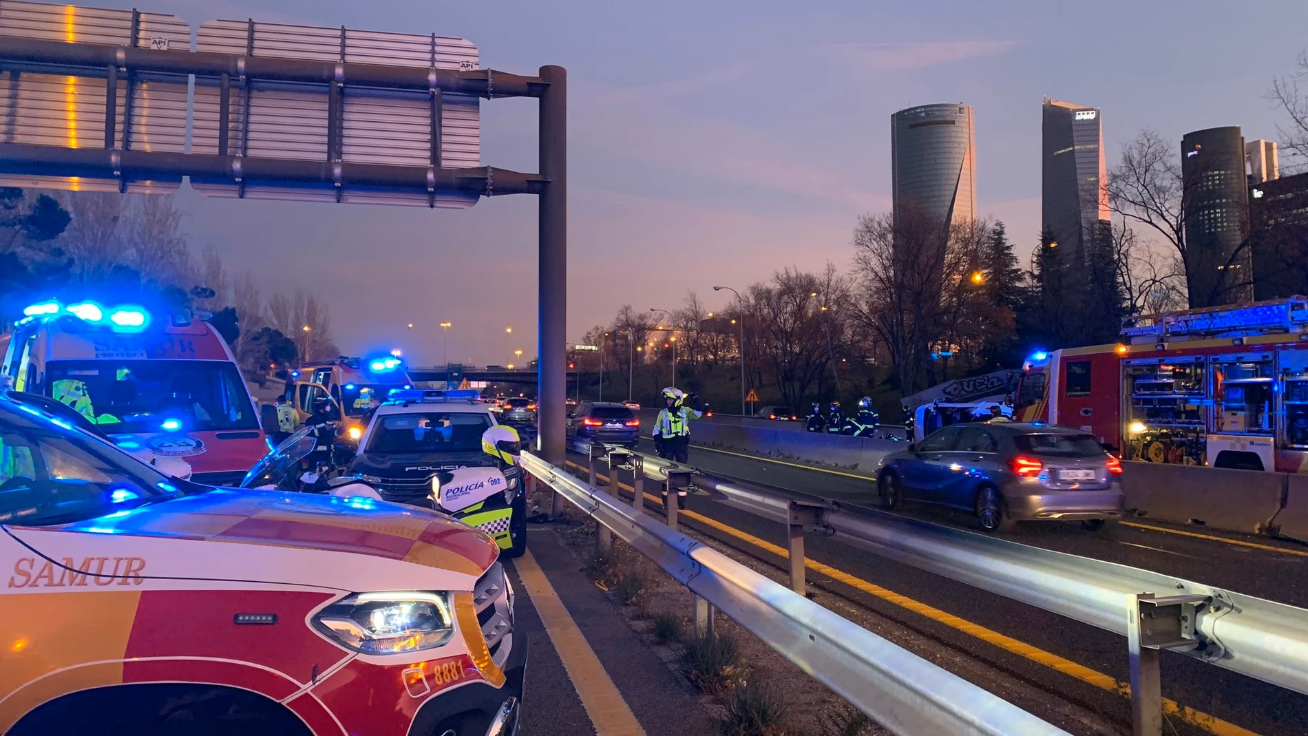 Dos heridos en sendos accidentes ocurridos en la M-30