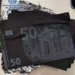 Imagen de la estafa de "billetes tintados"