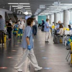 Proceso de vacunación en el Wizink Center a mayores de 50 años