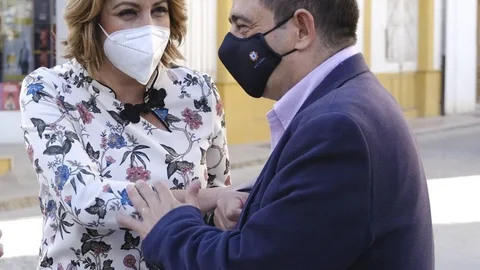 Susana Díaz, junto al secretario general del PSOE de Jaén, Francisco Reyes