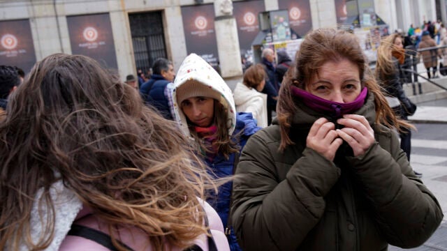 Frío y viento en Madrid