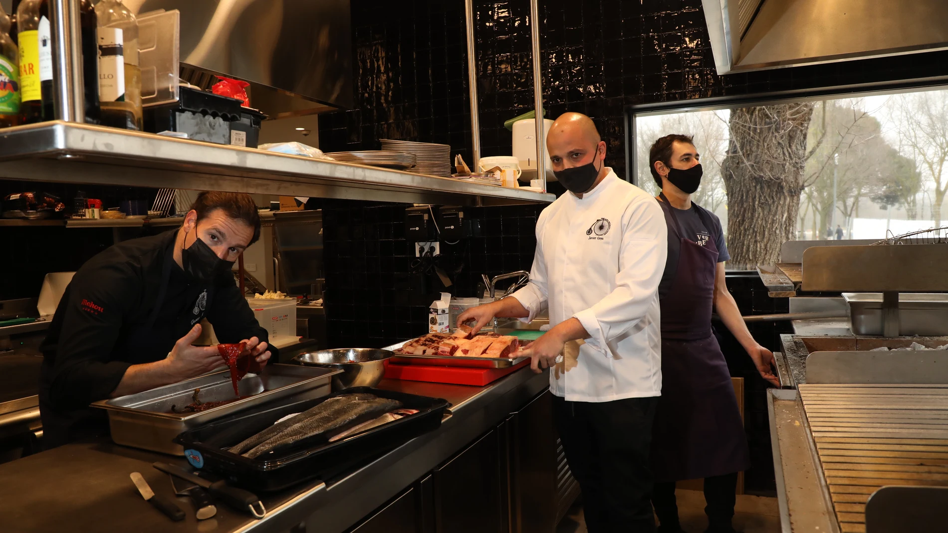 Cocineros del Grupo Triciclo, Javier Goya, Javier Mayor y David Alfonso