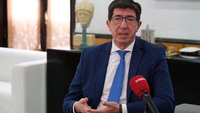 El vicepresidente de la Junta de Andalucía, Juan Marín, en una entrevista con Europa Press