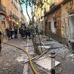 Explosión y derrumbe en el centro de Madrid
