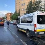 Vehículo de Policía Municipal en un accidente