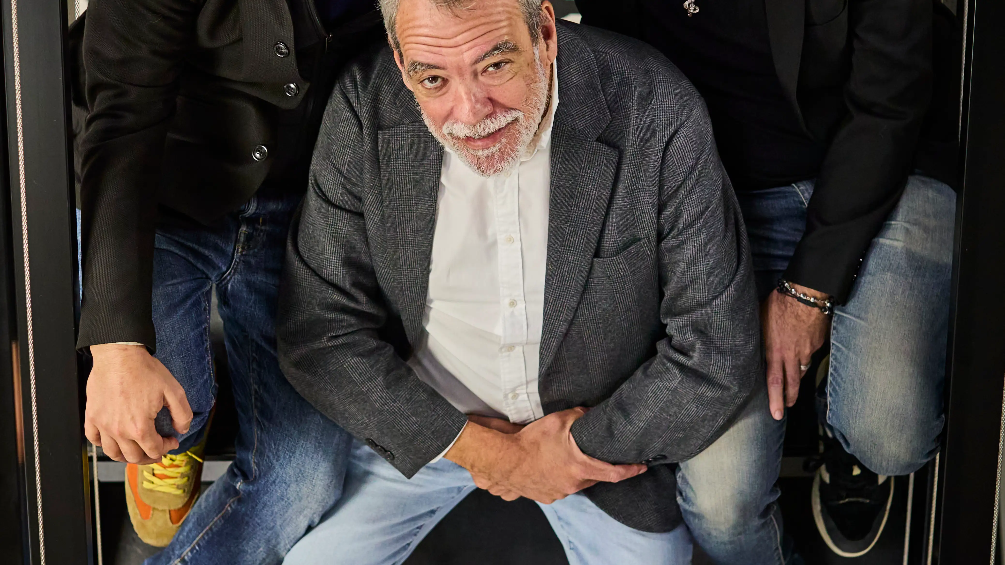 Desde la izquierda, Antonio Mercero, Jorge Díaz y Agustín Martínez, creadores de las obras de Carmen Mola