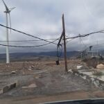 Daños provocados en el tendido eléctrico por el huracán tropical Hermine en Canarias