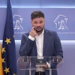 El portavoz parlamentario de ERC en el Congreso, Gabriel Rufián.