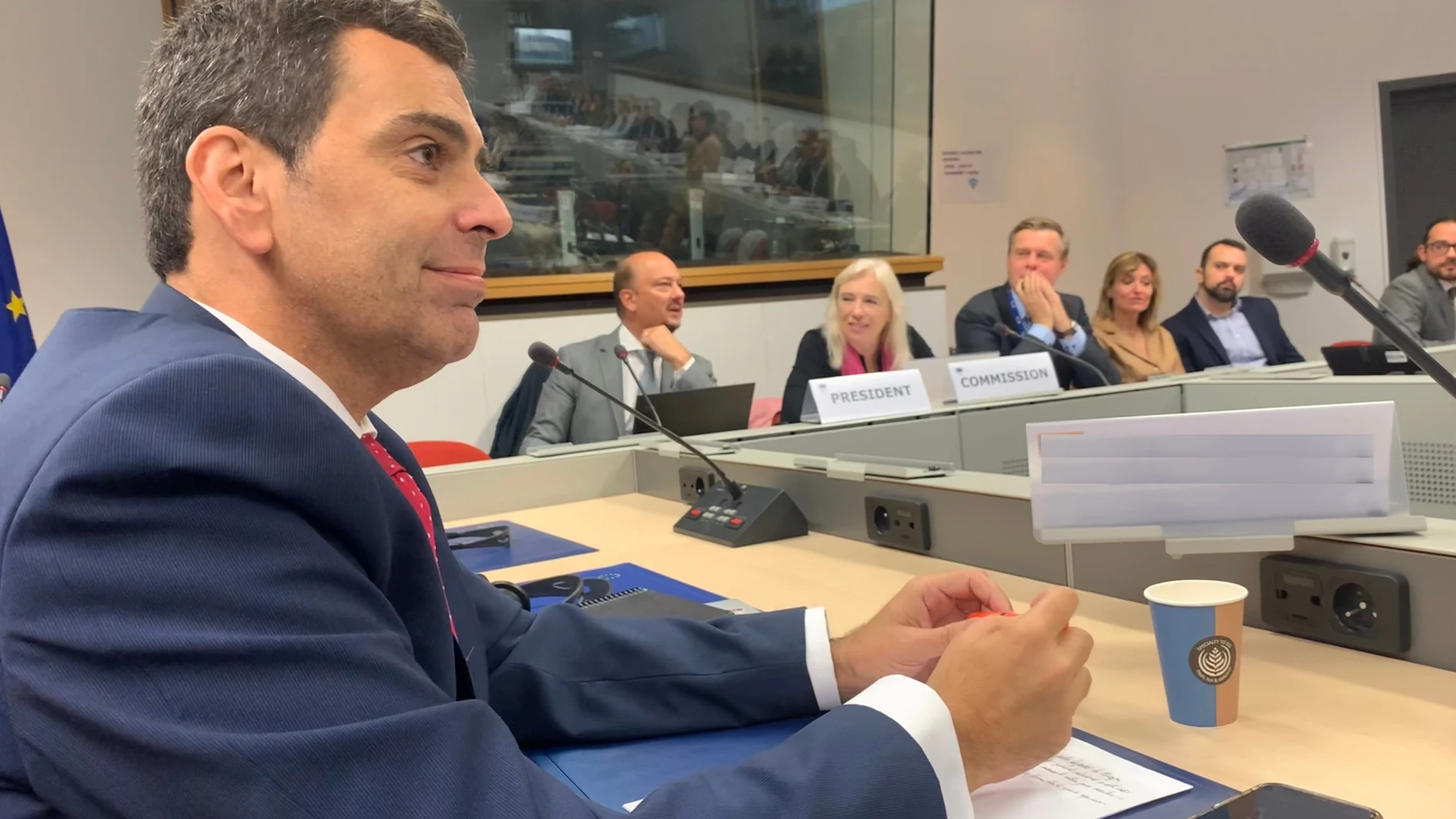 José Ramón Díez de Revenga durante la XVII reunión del Foro del Corredor Mediterráneo celebrado hoy en Bruselas.