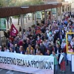 Manifestación convocada por representantes de municipios ribereños de las presas de Ricobayo y Almendra contra los desembalses programados en virtud del convenio de Albufeira