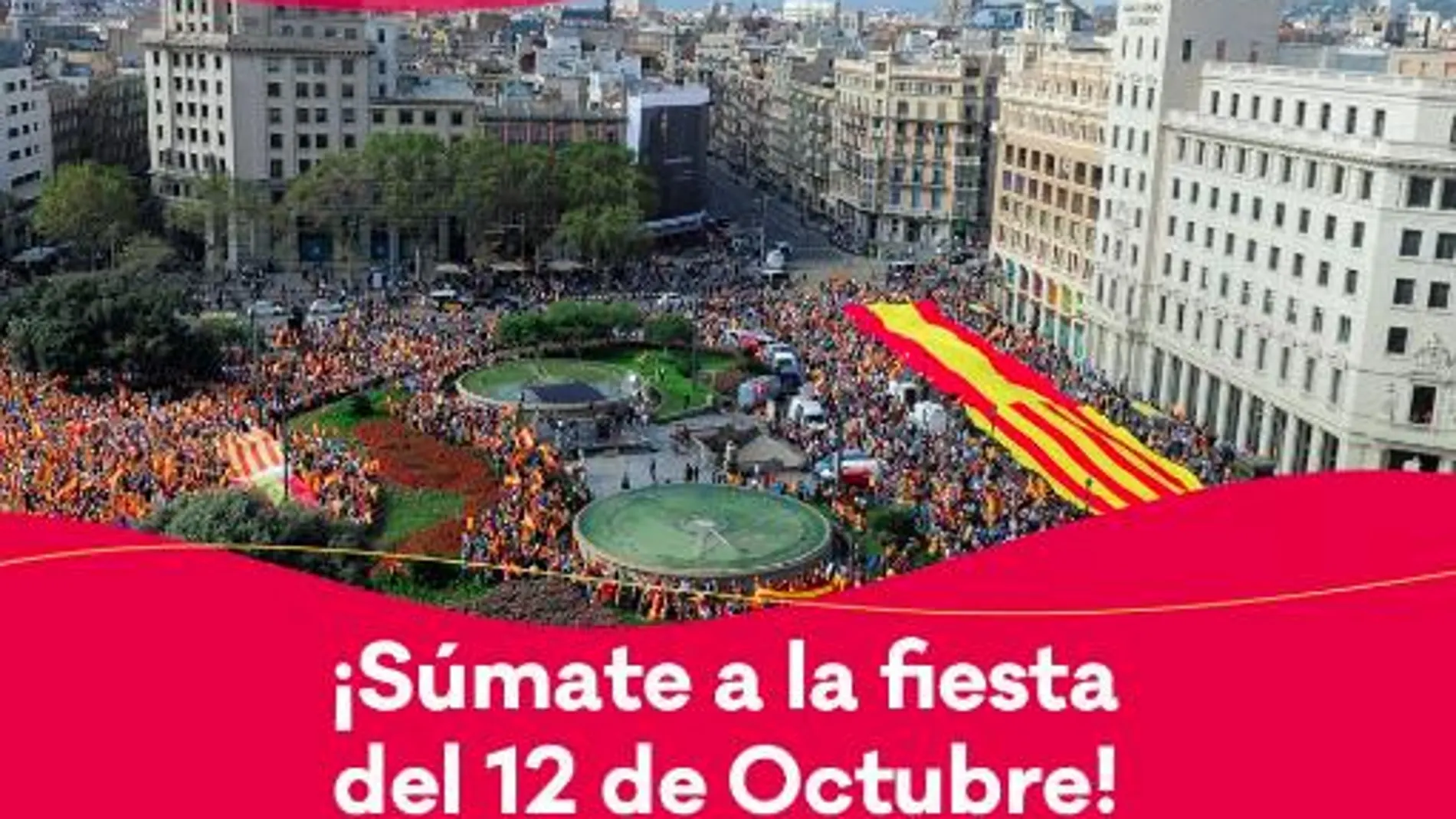 Manifestación con motivo del 12-O en Cataluña