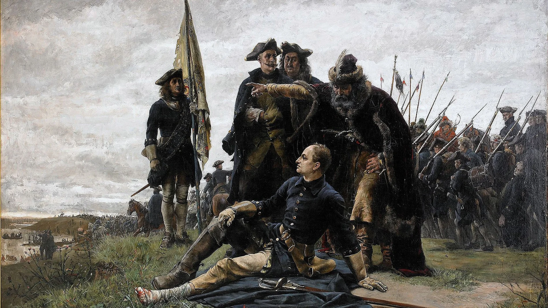 Carlos XII e Iván Mazepa tras la derrota de Poltava en 1709 (1880), óleo sobre lienzo de Gustaf Cederström (1845-1933), colección privada