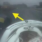 Momento en el que Gasly se topa con la grúa con una pésima visibilidad