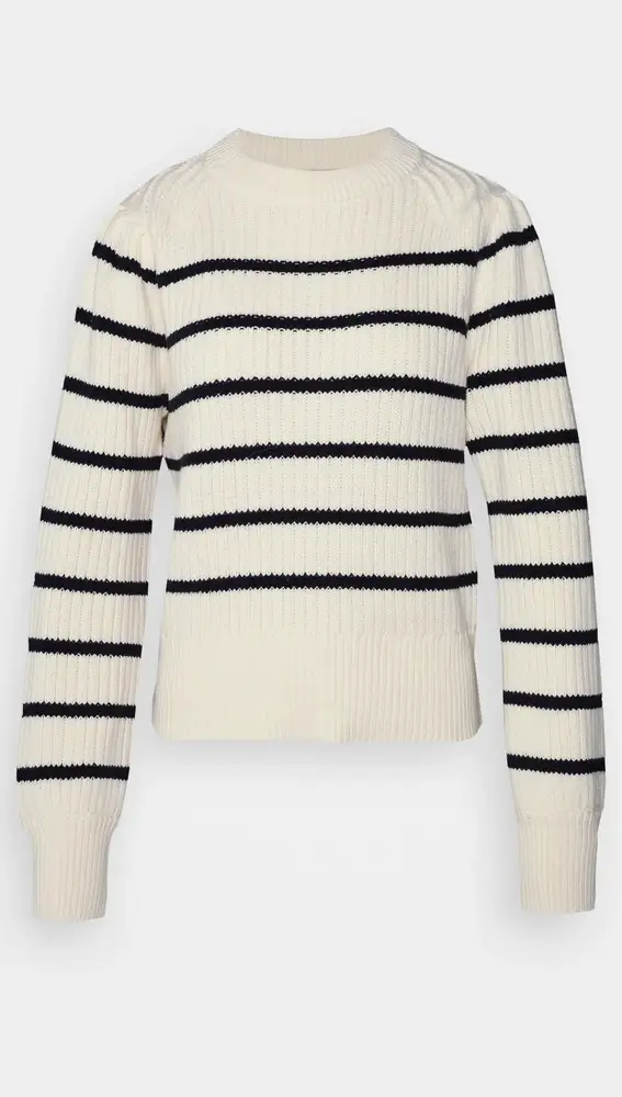 Jersey de punto de rayas con mangas abullonadas, de Scotch & Soda