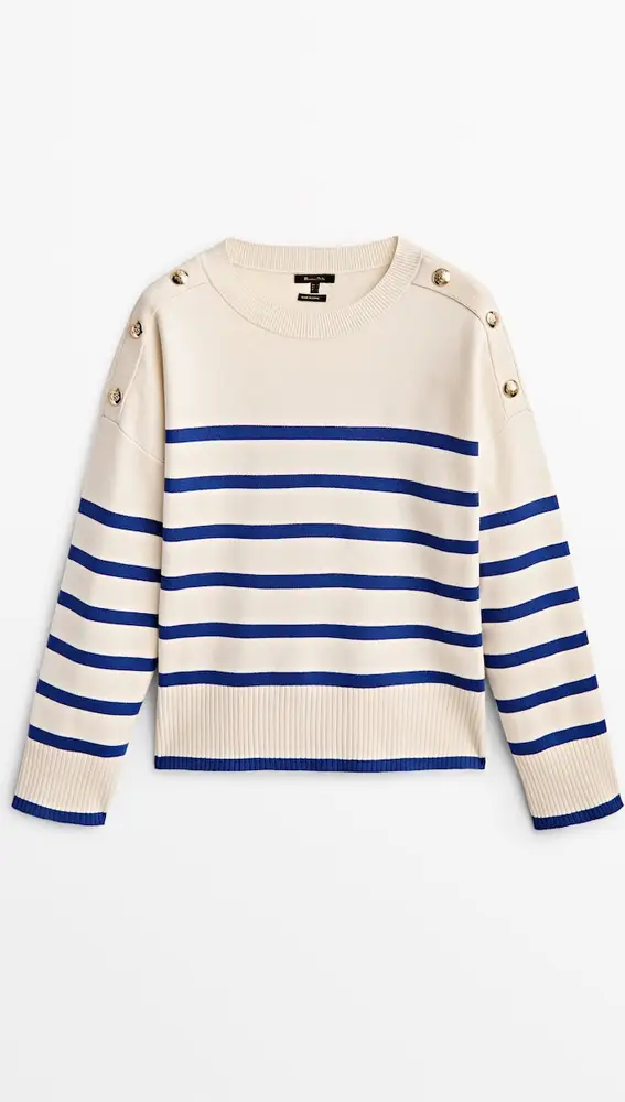 Jersey rayas detalle botones, de Massimo Dutti
