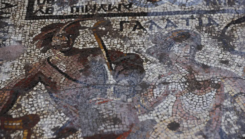 Una imagen del mosaico hallado en Siria