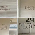 Pintadas en el estadio de El Sadar realizadas por el grupo ultra Indar Gorri