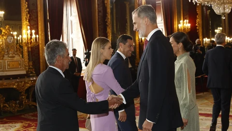 El presidente de Cantabria, Miguel Ángel Revilla, participa en la recepción oficial de los Reyes en el Palacio Real