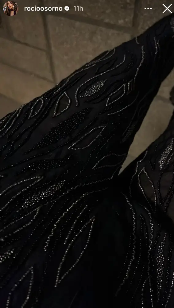 Rocío Osorno con pantalón abalorios de Zara en la noche de Madrid