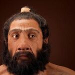 Reconstrucción de un neandertal macho adulto basado en los restos encontrados en Shanidar 1. Una obra de John Gurche