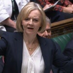 La primera ministra británica Liz Truss en la Cámara de los Comunes