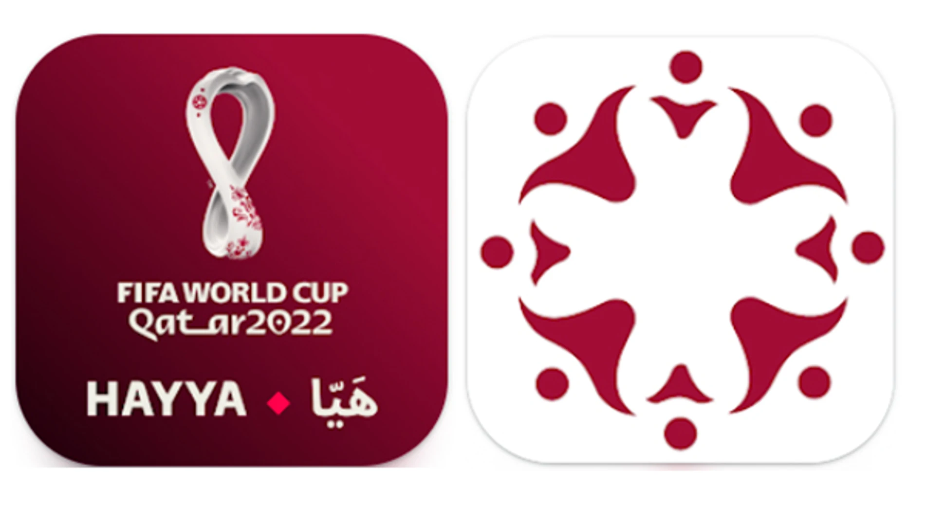 Logotipos de las apps Hayya y Ehteraz.