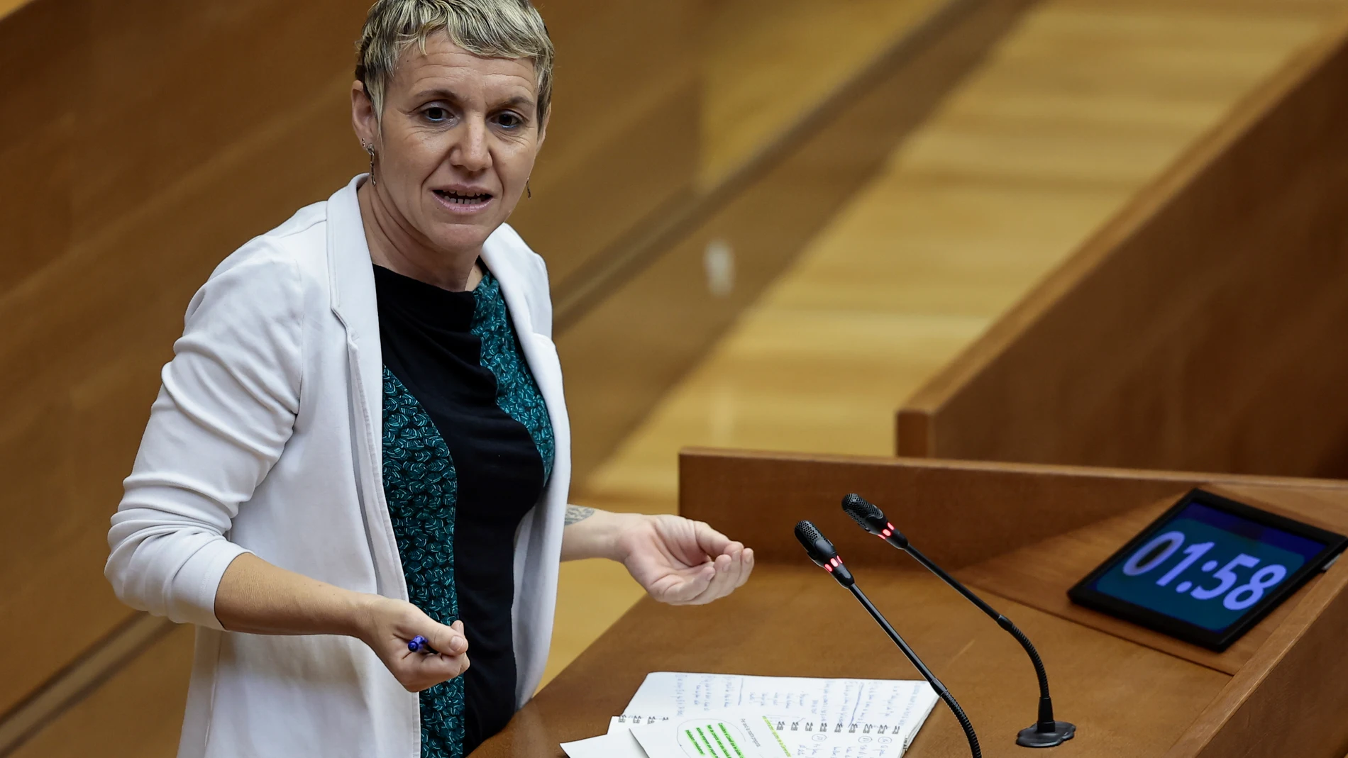 La portavoz del grupo de Compromís en Les Corts, Papi Robles