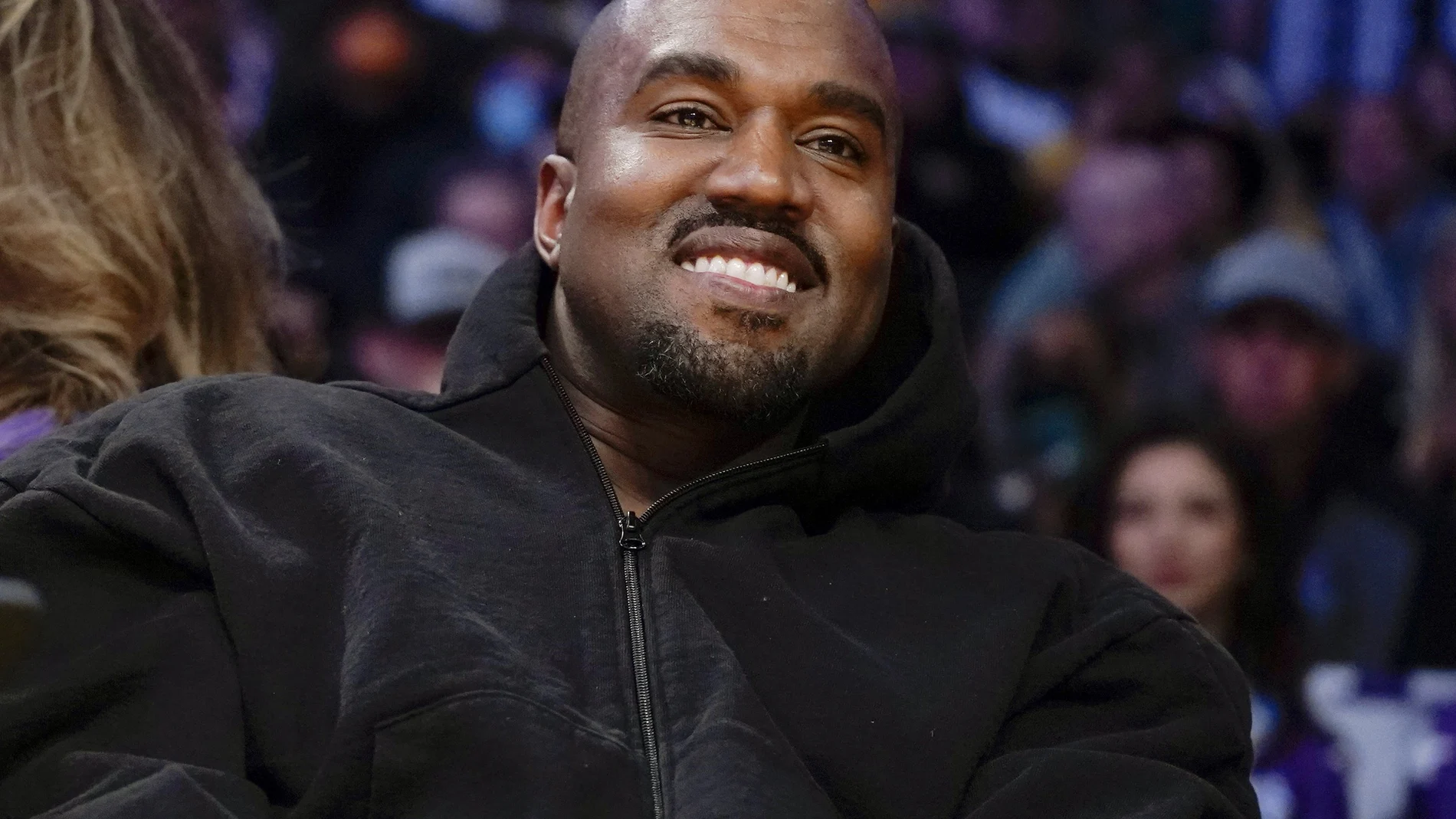Kanye West, en un partido de Los Angeles Lakers