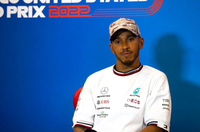 Hamilton durante su última rueda de prensa en Estados Unidos