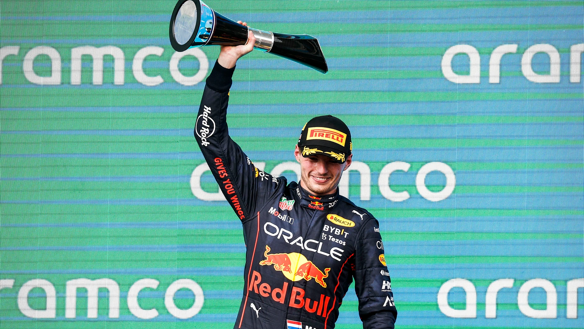 Verstappen en Estados Unidos celebrando el título